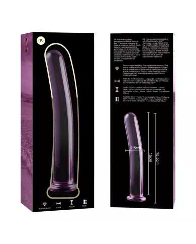 NEBULA SERIES BY IBIZA - MODÈLE 9 GODE EN VERRE BOROSILICATE ROSE 15.5 CM -O- 2.5 CM