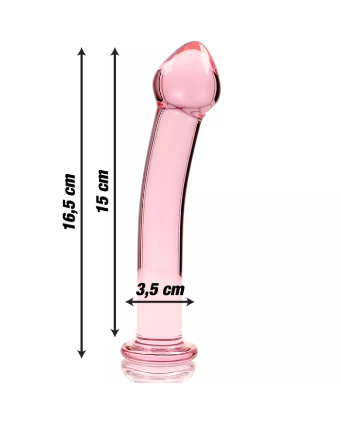 NEBULA SERIES BY IBIZA - MODÈLE 11 GODE EN VERRE BOROSILICATE ROSE 16 CM -O- 3 CM
