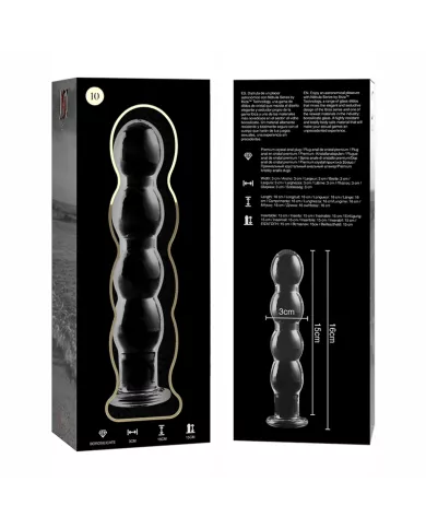 NEBULA SERIES BY IBIZA - MODÈLE 10 GODE EN VERRE BOROSILICATE CLAIR 16.5 CM -O- 3.5 CM