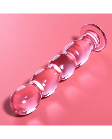 NEBULA SERIES BY IBIZA - MODÈLE 10 GODE EN VERRE BOROSILICATE ROSE 16.5 CM -O- 3.5 CM