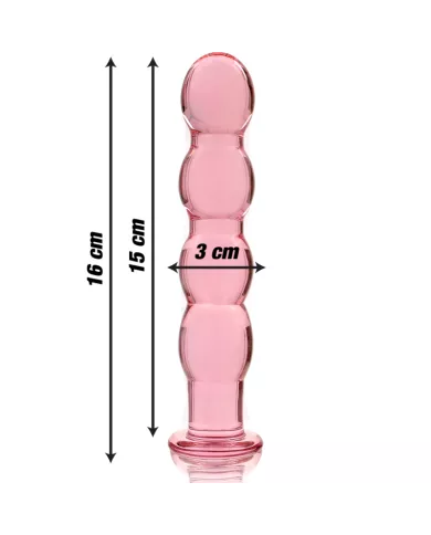 NEBULA SERIES BY IBIZA - MODÈLE 10 GODE EN VERRE BOROSILICATE ROSE 16.5 CM -O- 3.5 CM