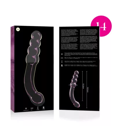 NEBULA SERIES BY IBIZA - MODÈLE 14 GODE EN VERRE BOROSILICATE ROSE 18.5 CM -O- 3 CM