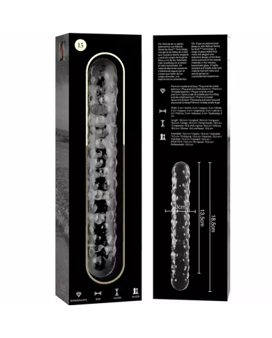 NEBULA SERIES BY IBIZA - MODÈLE 15 GODE EN VERRE BOROSILICATE CLAIR 18.5 CM -O- 3 CM