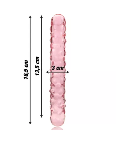 NEBULA SERIES BY IBIZA - MODÈLE 15 GODE EN VERRE BOROSILICATE ROSE 18.5 CM -O- 3 CM