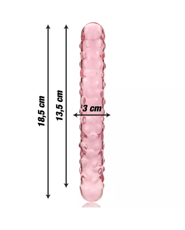 NEBULA SERIES BY IBIZA - MODÈLE 15 GODE EN VERRE BOROSILICATE ROSE 18.5 CM -O- 3 CM