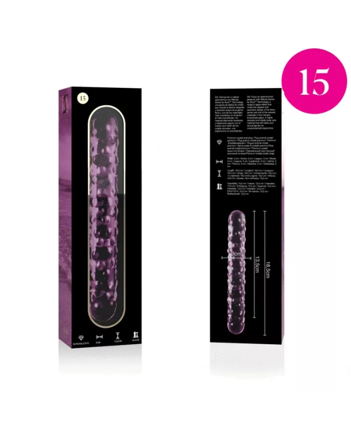 NEBULA SERIES BY IBIZA - MODÈLE 15 GODE EN VERRE BOROSILICATE ROSE 18.5 CM -O- 3 CM