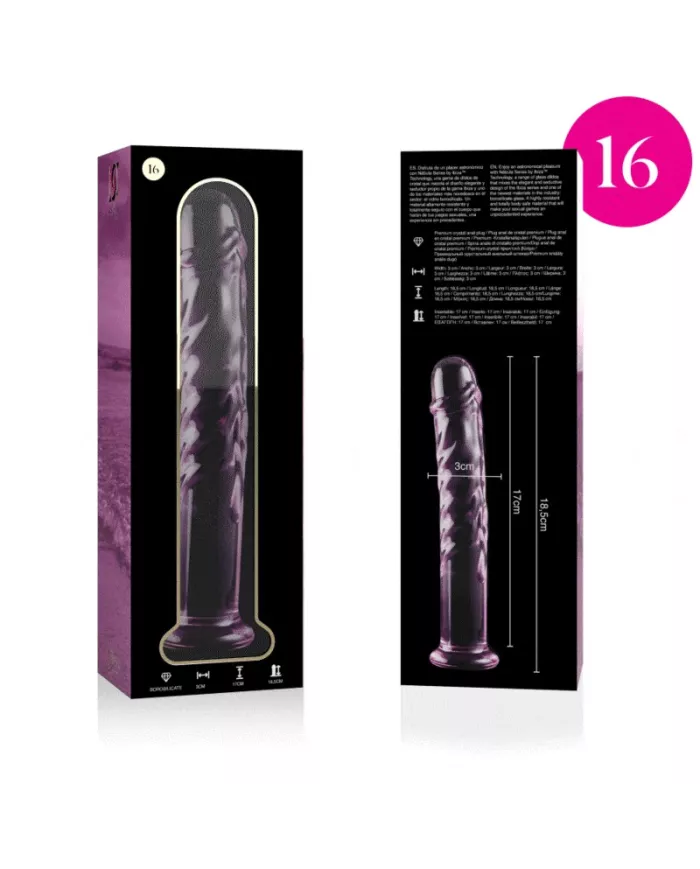 NEBULA SERIES BY IBIZA - MODÈLE 16 GODE EN VERRE BOROSILICATE ROSE 18.5 CM -O- 3 CM