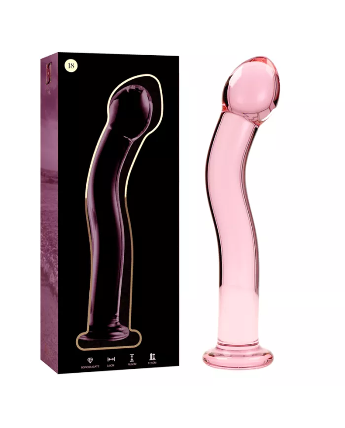 NEBULA SERIES BY IBIZA - MODÈLE 18 GODE EN VERRE BOROSILICATE ROSE 18.5 CM -O- 3.5 CM