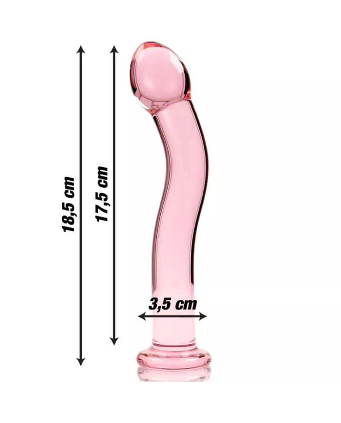 NEBULA SERIES BY IBIZA - MODÈLE 18 GODE EN VERRE BOROSILICATE ROSE 18.5 CM -O- 3.5 CM