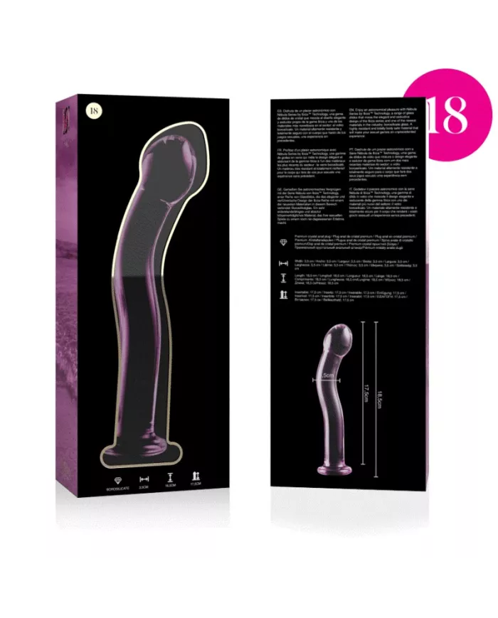 NEBULA SERIES BY IBIZA - MODÈLE 18 GODE EN VERRE BOROSILICATE ROSE 18.5 CM -O- 3.5 CM
