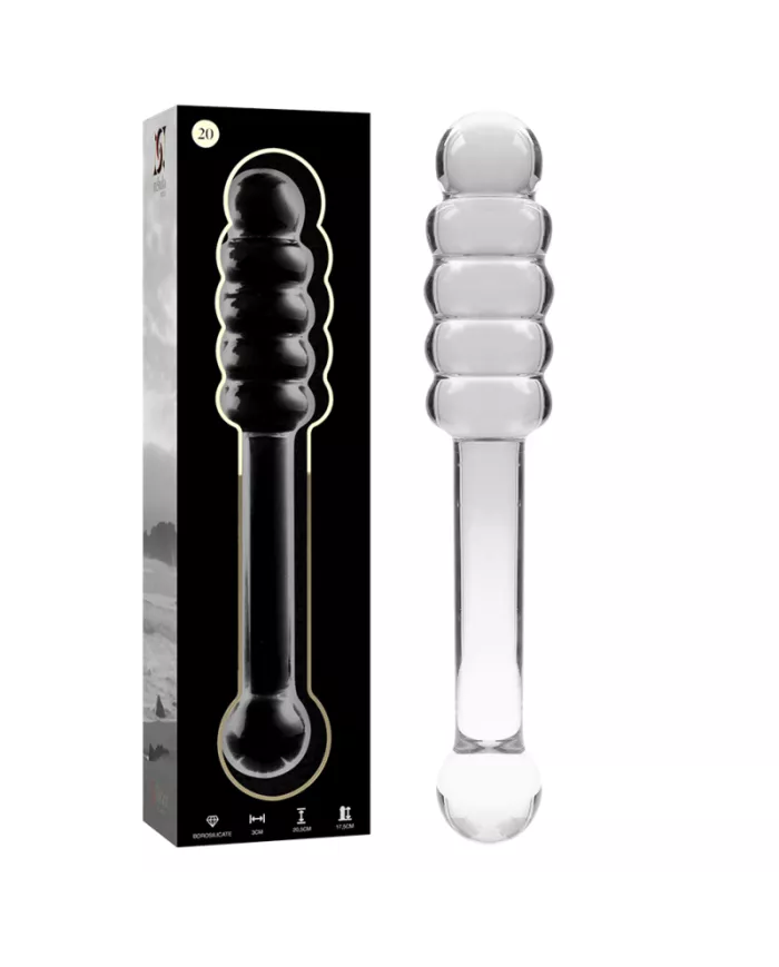NEBULA SERIES BY IBIZA - MODÈLE 20 GODE EN VERRE BOROSILICATE CLAIR 20.5 CM -O- 3 CM