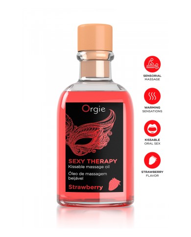 Huile de massage embrassable Sexy Therapy fraise