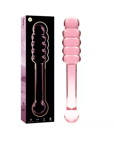 NEBULA SERIES BY IBIZA - MODÈLE 20 GODE EN VERRE BOROSILICATE ROSE 20.5 CM -O- 3 CM