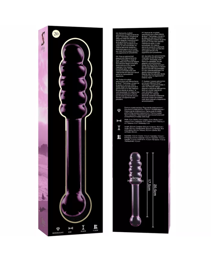 NEBULA SERIES BY IBIZA - MODÈLE 20 GODE EN VERRE BOROSILICATE ROSE 20.5 CM -O- 3 CM