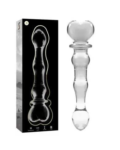NEBULA SERIES BY IBIZA - MODÈLE 21 GODE EN VERRE BOROSILICATE CLAIR 20.5 CM -O- 3.5 CM