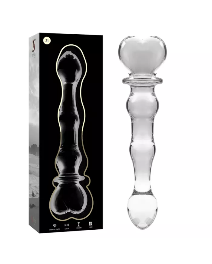 NEBULA SERIES BY IBIZA - MODÈLE 21 GODE EN VERRE BOROSILICATE CLAIR 20.5 CM -O- 3.5 CM