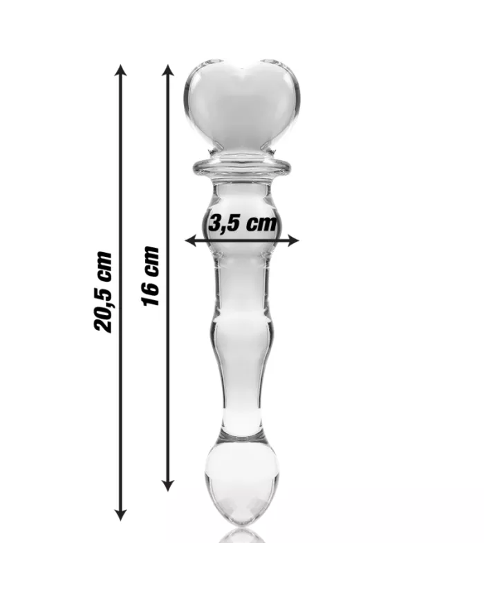 NEBULA SERIES BY IBIZA - MODÈLE 21 GODE EN VERRE BOROSILICATE CLAIR 20.5 CM -O- 3.5 CM