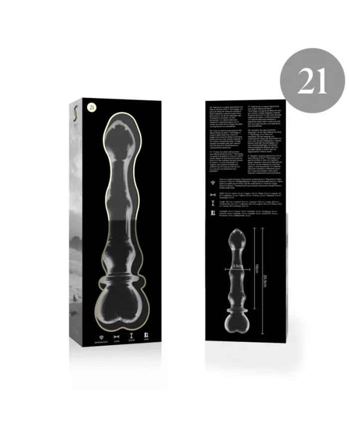 NEBULA SERIES BY IBIZA - MODÈLE 21 GODE EN VERRE BOROSILICATE CLAIR 20.5 CM -O- 3.5 CM