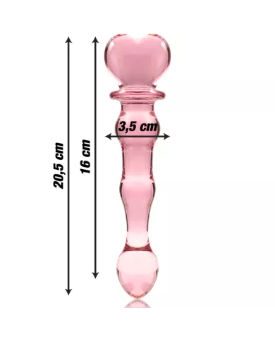 NEBULA SERIES BY IBIZA - MODÈLE 21 GODE EN VERRE BOROSILICATE ROSE 20.5 CM -O- 3.5 CM