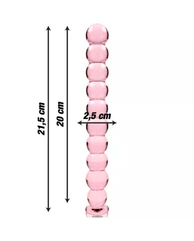NEBULA SERIES BY IBIZA - MODÈLE 22 GODE EN VERRE BOROSILICATE ROSE 21.5 CM -O- 2.5 CM