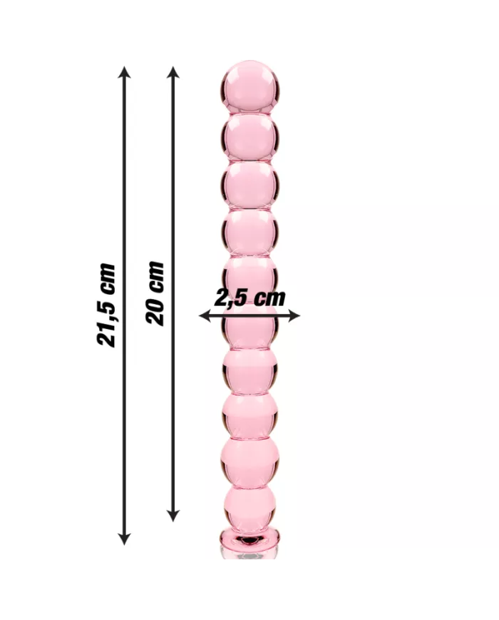 NEBULA SERIES BY IBIZA - MODÈLE 22 GODE EN VERRE BOROSILICATE ROSE 21.5 CM -O- 2.5 CM