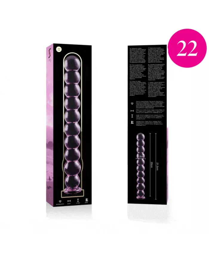 NEBULA SERIES BY IBIZA - MODÈLE 22 GODE EN VERRE BOROSILICATE ROSE 21.5 CM -O- 2.5 CM