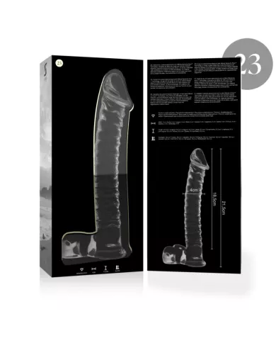 NEBULA SERIES BY IBIZA - MODÈLE 23 GODE EN VERRE BOROSILICATE CLAIR 21.5 CM -O- 4 CM