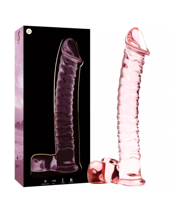 NEBULA SERIES BY IBIZA - MODÈLE 23 GODE EN VERRE BOROSILICATE ROSE 21.5 CM -O- 4 CM