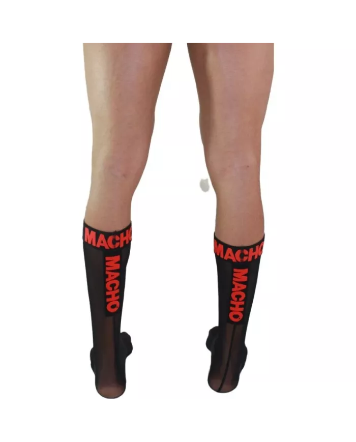 MACHO - CHAUSSETTES FINES TAILLE UNIQUE NOIR/ROUGE