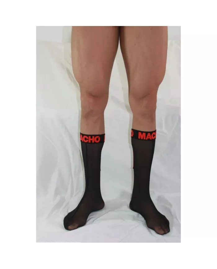 MACHO - CHAUSSETTES FINES TAILLE UNIQUE NOIR/ROUGE