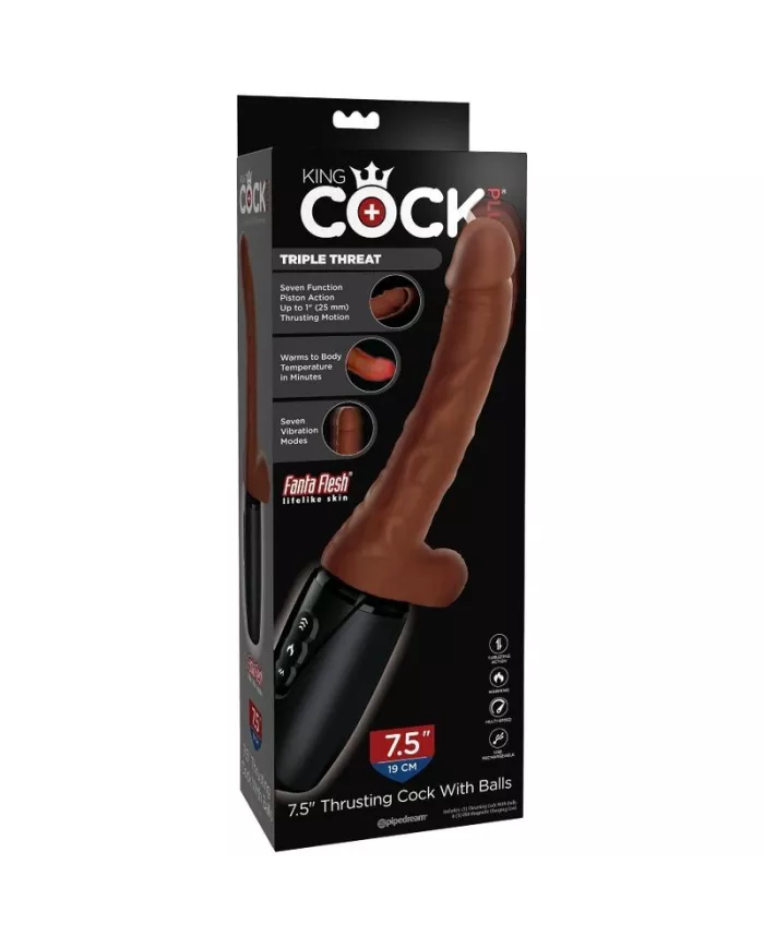 KING COCK - PLUS TRIPLE MENACE TON DE PEAU MARRON KING COCK - PLUS TRIPLE MENACE TON DE PEAU MARRON