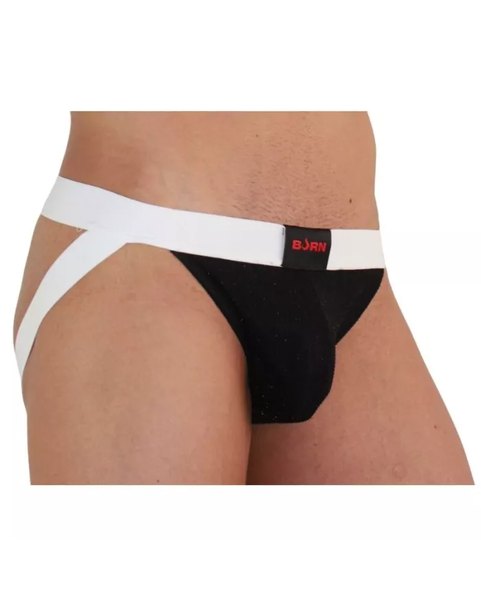 BURN - 004 JOCK NOIR BRILLANT / BLANC L