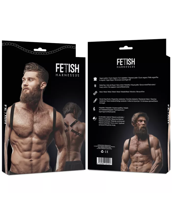 FETISH SUBMISSIVE ATTITUDE - HARNAIS DOS EN ÉCO-CUIR POUR HOMMES FETISH SUBMISSIVE ATTITUDE - HARNAIS DOS EN ÉCO-CUIR POUR HOMMES