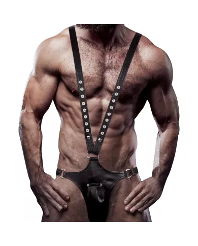 FETISH SUBMISSIVE ATTITUDE - HARNAIS EN CUIR ÉCOLOGIQUE EN FORME DE V POUR HOMMES
