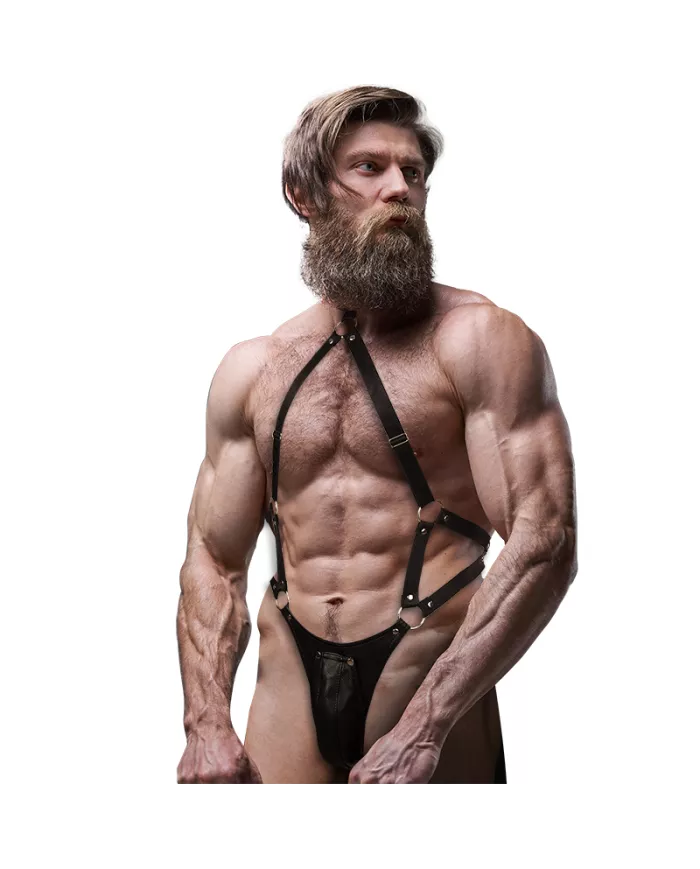 FETISH SUBMISSIVE ATTITUDE - HARNAIS JOCK STRAP EN CUIR ÉCOLOGIQUE POUR HOMMES FETISH SUBMISSIVE ATTITUDE - HARNAIS JOCK STRAP EN CUIR ÉCOLOGIQUE POUR HOMMES