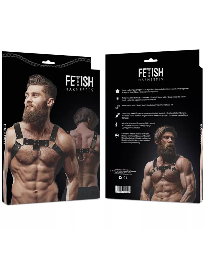 FETISH SUBMISSIVE ATTITUDE - HARNAIS DE POITRINE EN ÉCO-CUIR POUR HOMMES FETISH SUBMISSIVE ATTITUDE - HARNAIS DE POITRINE EN ÉCO-CUIR POUR HOMMES