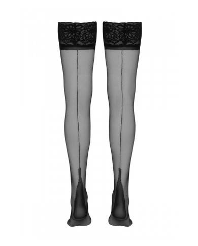 Bas autofixants couture noir 1 - Cotelli Legwear