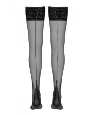 Bas autofixants couture noir 1 - Cotelli Legwear