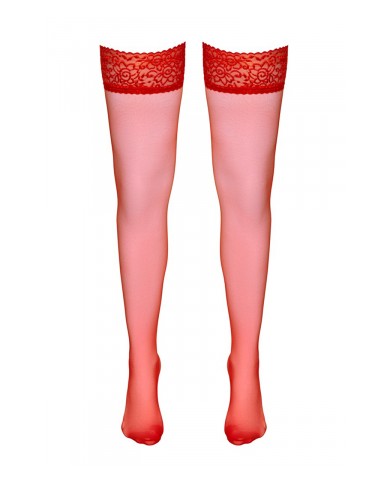 Bas autofixants rouge - Cotelli Legwear