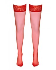 Bas autofixants rouge - Cotelli Legwear