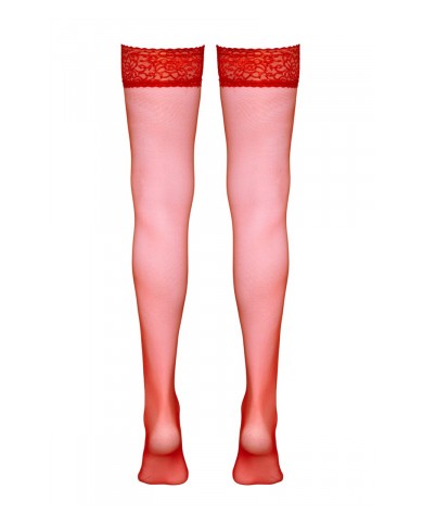 Bas autofixants rouge - Cotelli Legwear