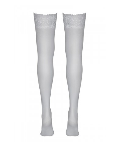Bas autofixants blanc - Cotelli Legwear