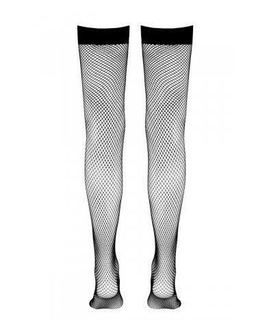 Bas résille autofixants noir - Cotelli Legwear