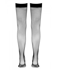 Bas résille autofixants noir - Cotelli Legwear