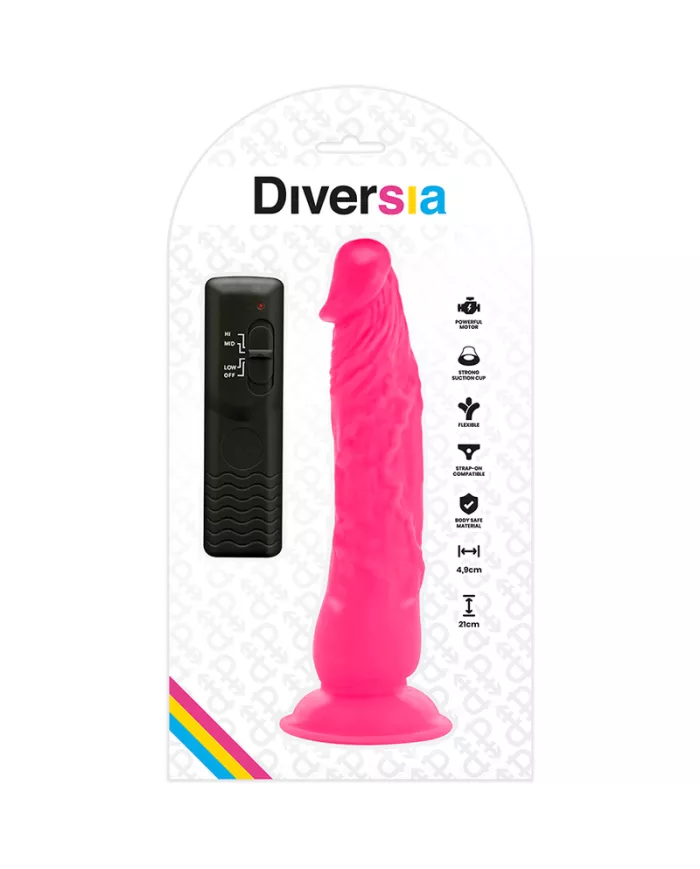 DIVERSIA - DILDO VIBRANT FLEXIBLE ROSE 21 CM -O- 4.9 CM