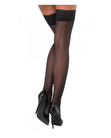 Bas autofixants noir Hold up 2 - Cotelli Legwear