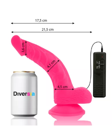DIVERSIA - DILDO VIBRANT FLEXIBLE ROSE 21.5 CM -O- 4.5 CM