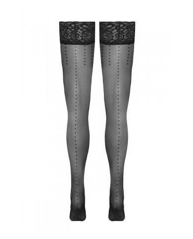 Bas autofixants noir Hold up 2 - Cotelli Legwear