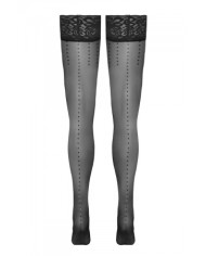 Bas autofixants noir Hold up 2 - Cotelli Legwear