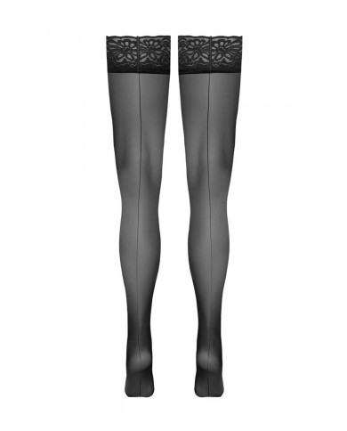 Bas autofixants noir Hold up 3 - Cotelli Legwear